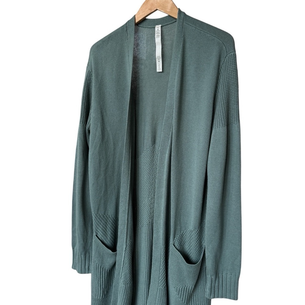 Lululemon Women's XL Sincerely Yours Green Wrap Sweater Long Sleeve Casual Knit - Picture 2 of 11